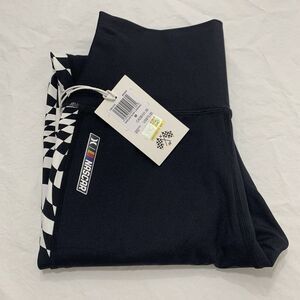 NWT Hurley NASCAR‎ Women's Black Rainbow Athletic Leggings Medium Car Racing